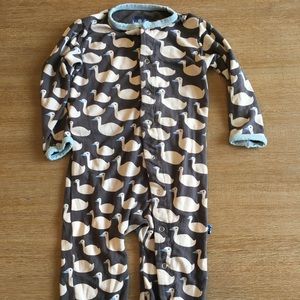 3-6 month duck patterned footless onsie